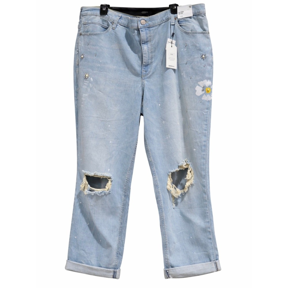 Women jeans size 18 express gitlfriend high rosenew with tags